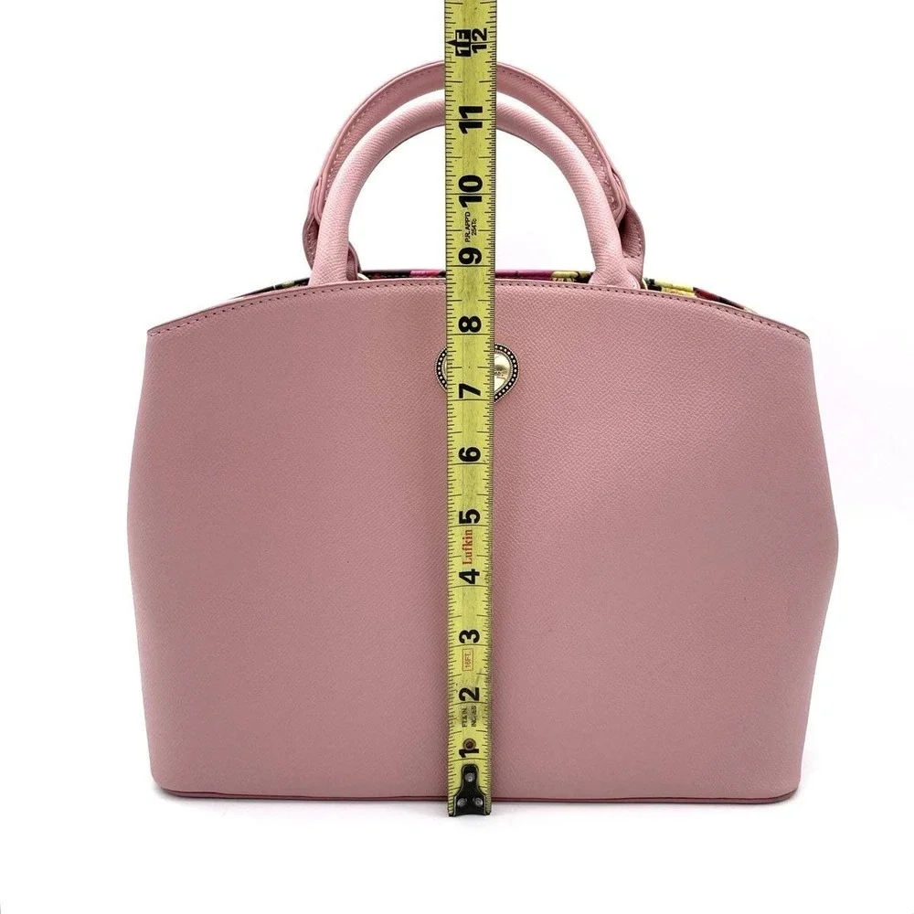 Betsey Johnson Blush Pink Satchel Crossbody Purse Bow Scarf Heart Logo NWT